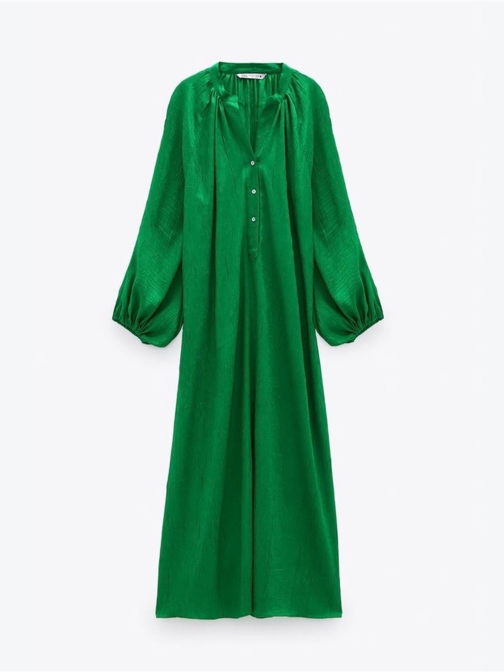 Zara Emerald Green Maxi Dress with Balloon Sleeves